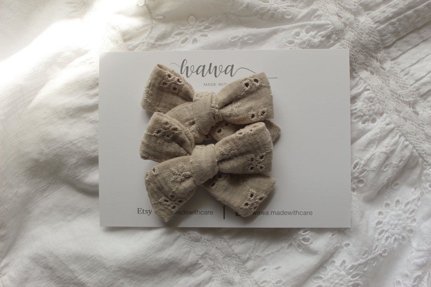 PIGTAIL SET | GRAY EMBROIDERED