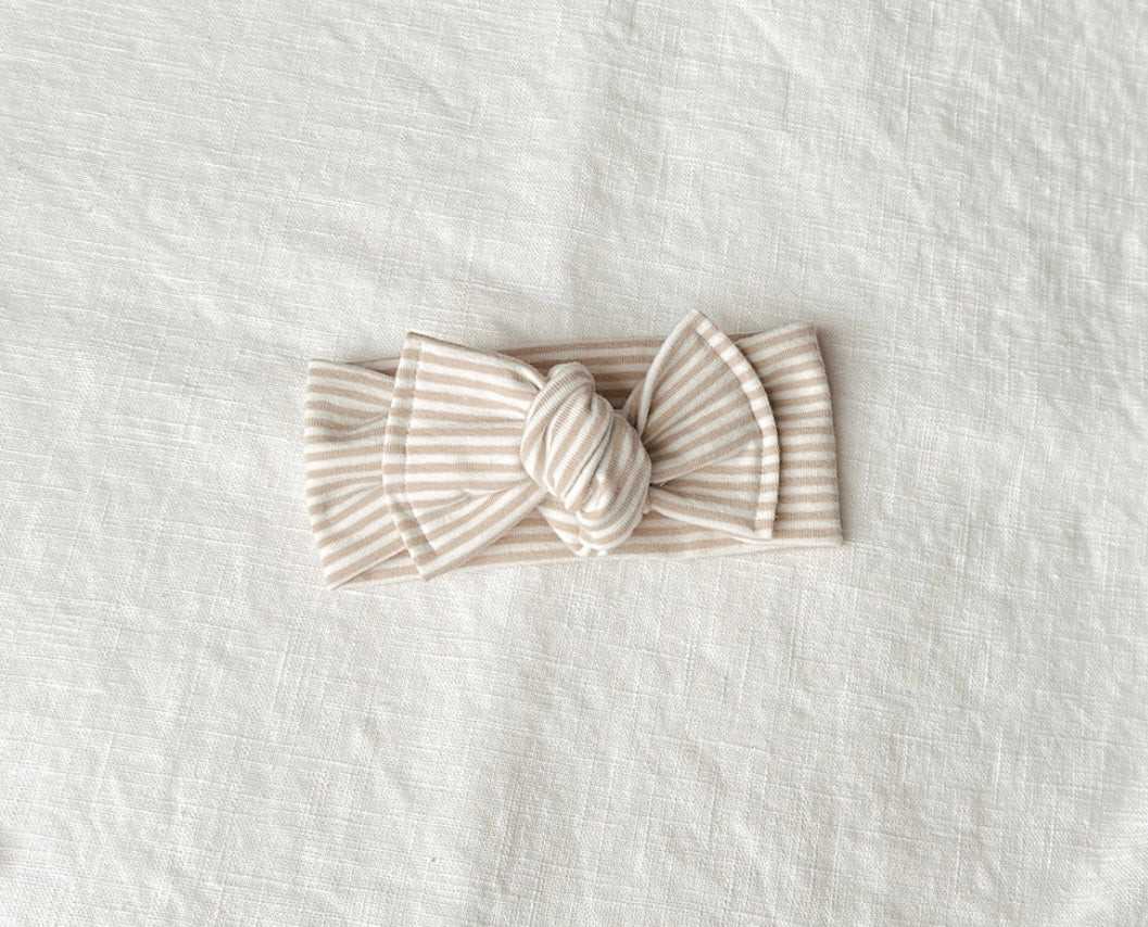 COTTON HEADWRAP | BEIGE STRIPES