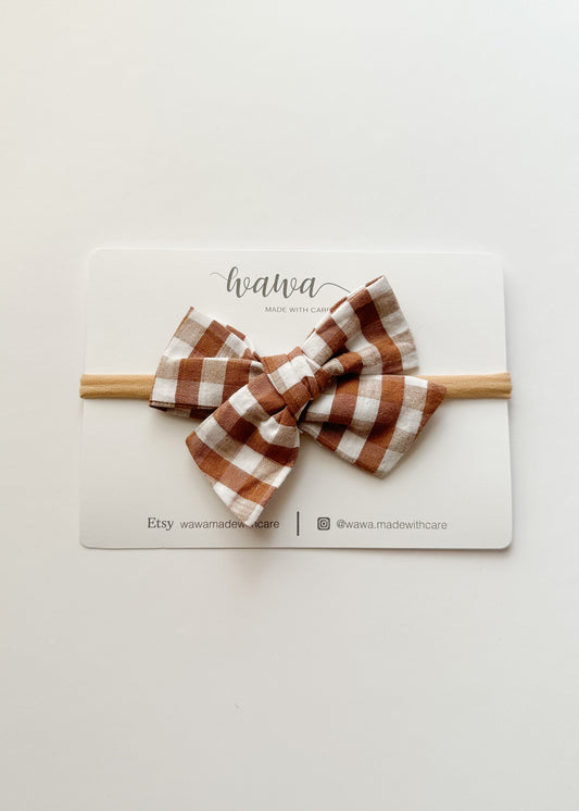 CLASSIC BOW | BROWN GINGHAM
