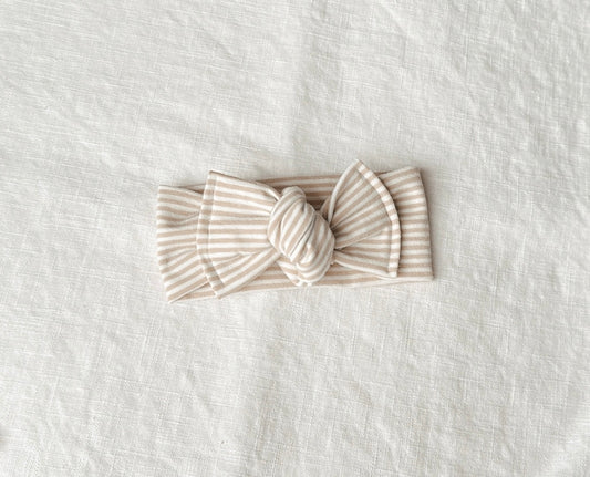 COTTON HEADWRAP | BEIGE STRIPES