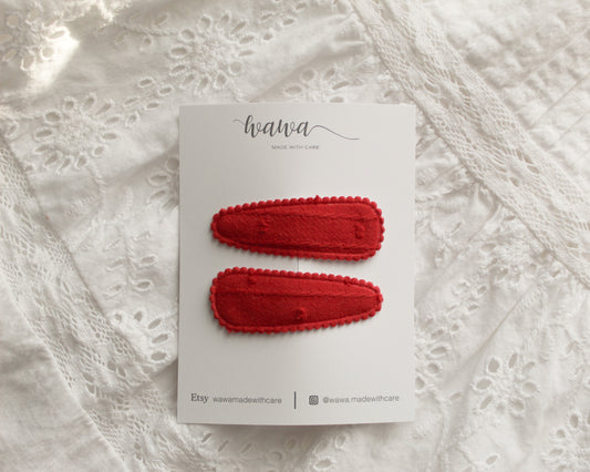 FABRIC SNAP CLIP I RED